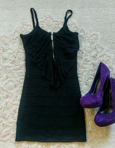 BLACK BANDAGE DRESS